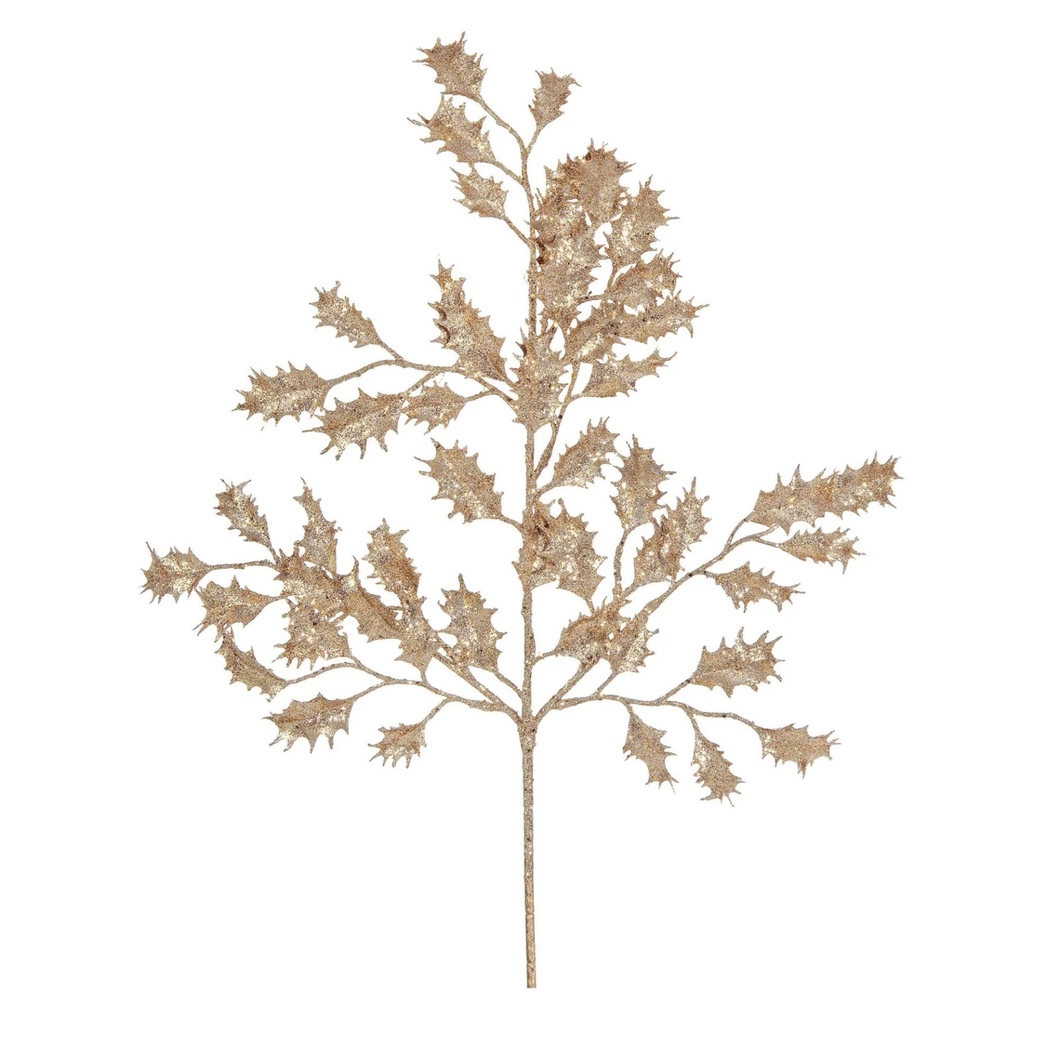 Ramo Agrifoglio Glitter Oro H=53cm 3 Ramo Agrifoglio Glitter Oro H=53cm