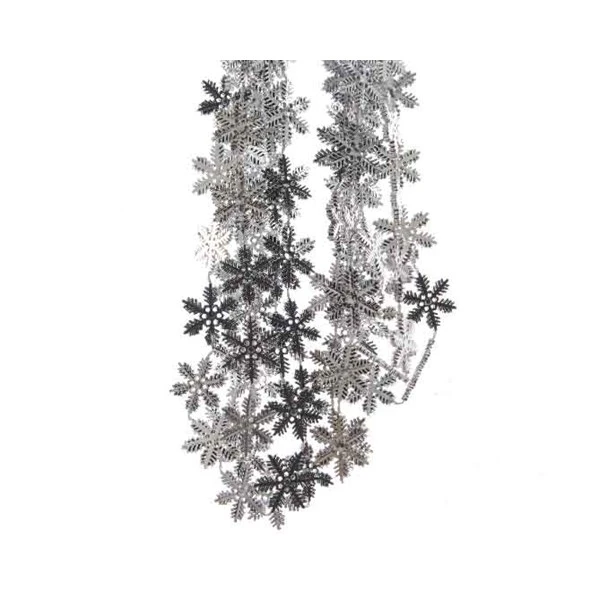 Ghirlanda Di Fiocchi Di Neve 270cm - Argento 3 Ghirlanda Di Fiocchi Di Neve 270cm - Argento
