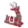 Renna Tartan Seduto -Offerte Natale Negozio 0012540 renna tartan seduto