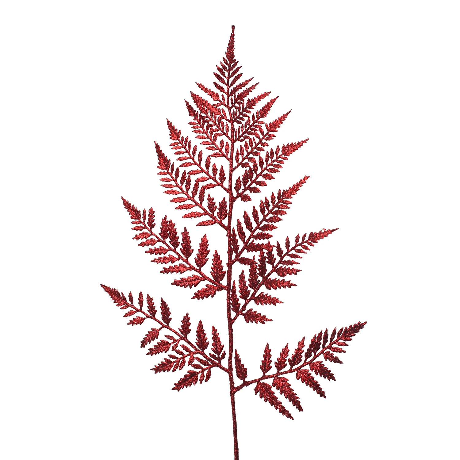 Addobbo Floreale Felce Con Glitter 60cm Rosso 3 Addobbo Floreale Felce Con Glitter 60cm Rosso