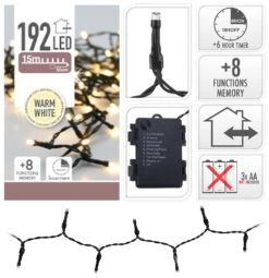 Luci Di Natale A Grappolo 192 Led - Luce Calda