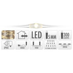 Luci Di Natale 300 Led - Luce Calda