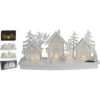 Villaggio Legno Bianco Con Luci 45cm -Offerte Natale Negozio 0012647 villaggio legno bianco con luci 45cm