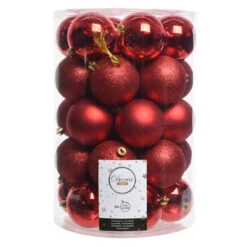 34 Palline Rosse - Decoro Natalizio