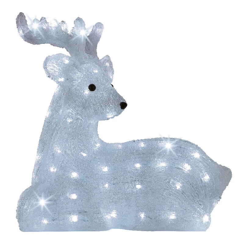 Renna Seduta Con Luci A LED 3 Renna Seduta Con Luci A LED