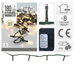 Luci Di Natale 180 Led - Luce Calda
