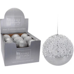 Pallina Natalizia 150mm Glitter Argento