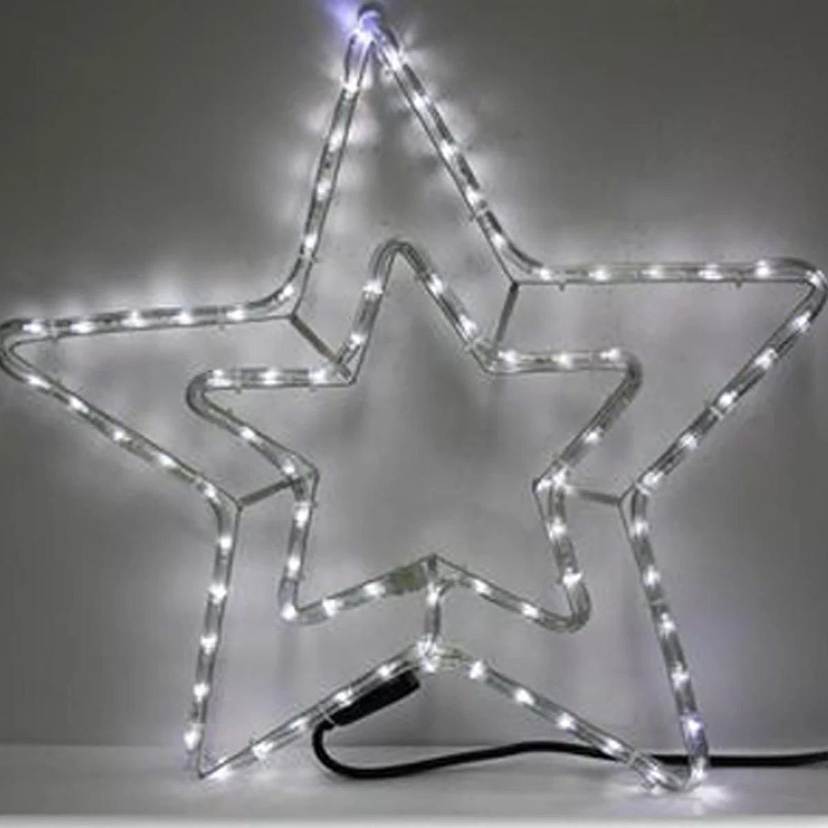 Stella Natalizia Luminosa 54cm Bianco Freddo 10 LED Lampeggianti 4 Stella Natalizia Luminosa 54cm Bianco Freddo 10 LED Lampeggianti - immagine 2