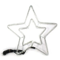 Stella Natalizia Luminosa 54cm Bianco Freddo 10 LED Lampeggianti