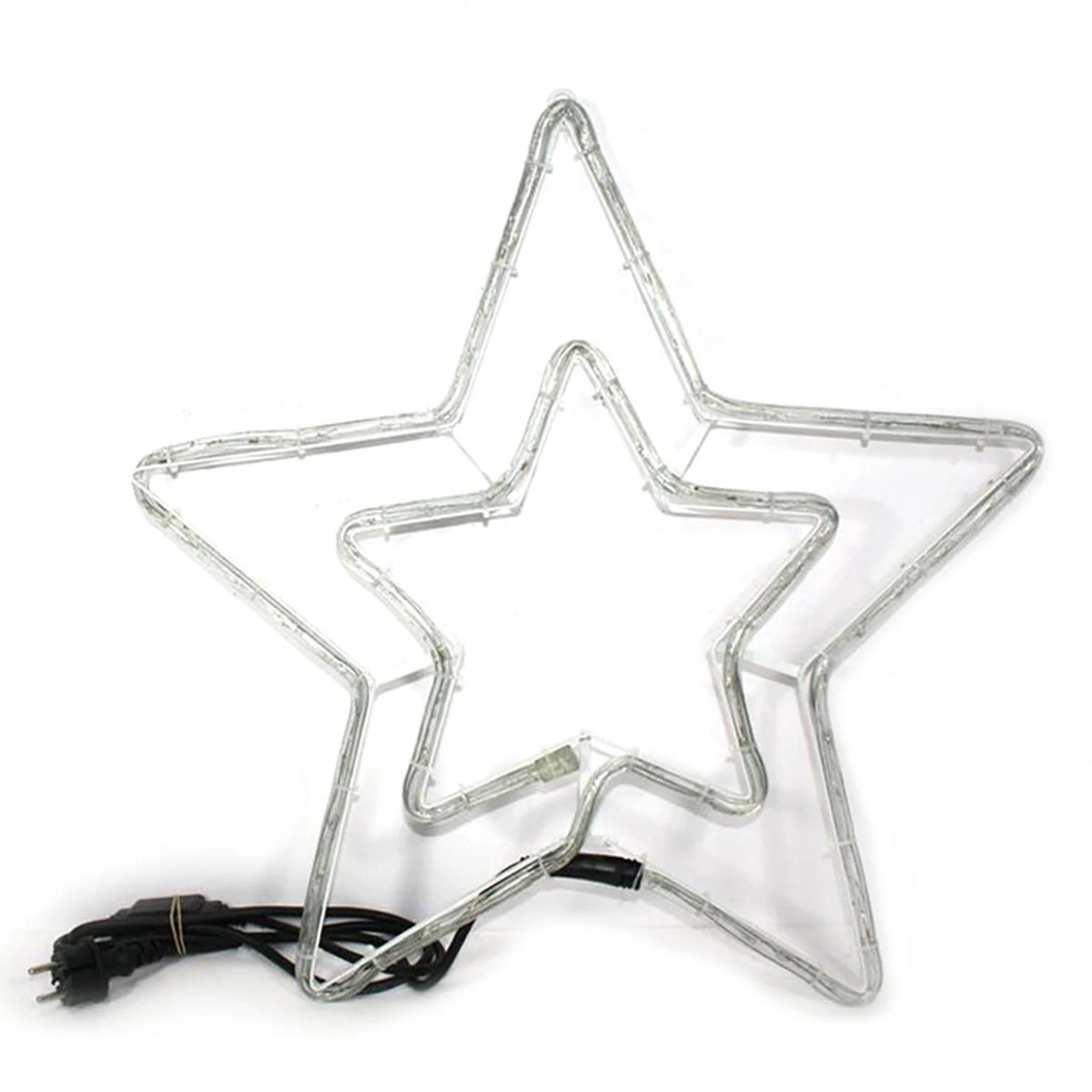 Stella Natalizia Luminosa 54cm Bianco Freddo 10 LED Lampeggianti 3 Stella Natalizia Luminosa 54cm Bianco Freddo 10 LED Lampeggianti