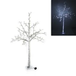 Albero Luminoso Con Fiori 160cm Luce Fredda 192 LED
