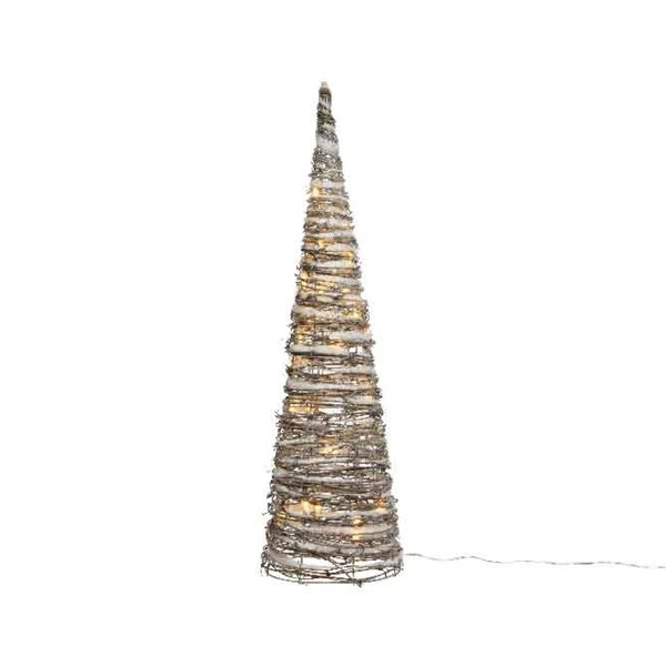 Albero Di Natale A Piramide In Rattan Con LED 120 Cm 3 Albero Di Natale A Piramide In Rattan Con LED 120 Cm
