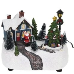 Scena Natalizia Luci LED E Movimento Per Villaggio Natalizio