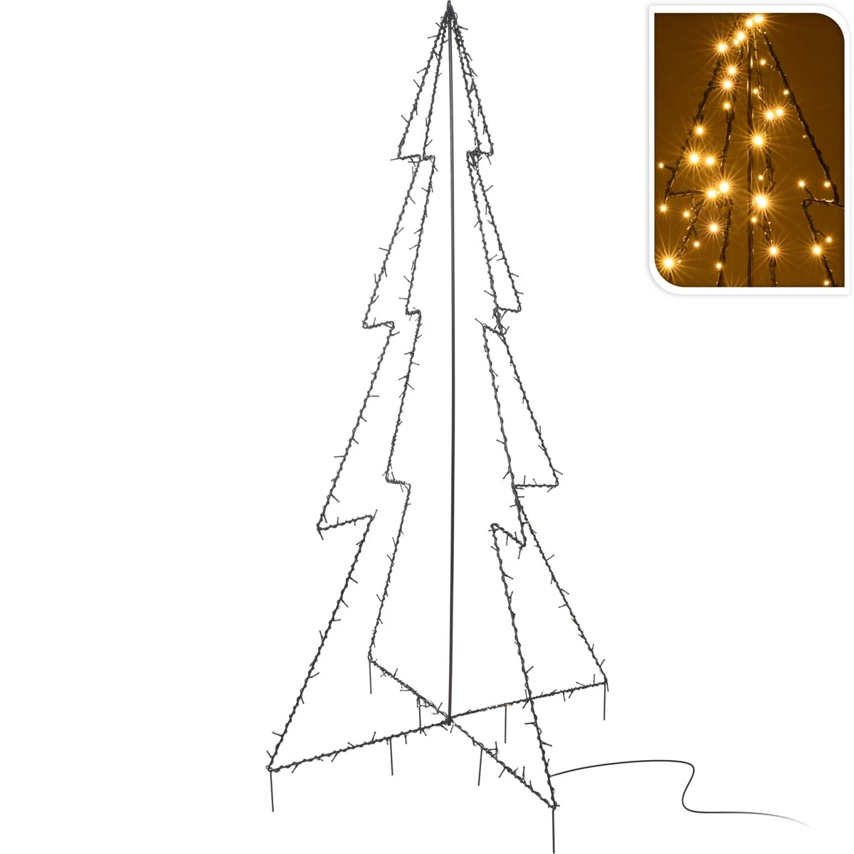 Albero Di Natale Tridimensionale Con LED 180 Cm 3 Albero Di Natale Tridimensionale Con LED 180 Cm