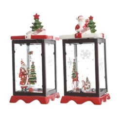 Lanterna Natalizia Con Neve 25cm