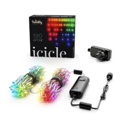 Twinkly Icicle Tenda 190 Led Multicolore RGB Con Cavo Trasparente -Offerte Natale Negozio 0056300 twinkly icicle tenda 190 led multicolore rgb con cavo trasparente