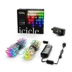 Twinkly Icicle Special Edition Tenda 190 Led Multicolore RGB+W Con Cavo Trasparente -Offerte Natale Negozio 0056309 twinkly icicle special edition tenda 190 led multicolore rgbw con cavo trasparente