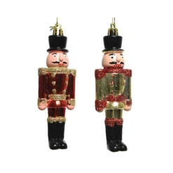 Addobbo Natalizio Schiaccianoci Infrangibile Rosso Oro