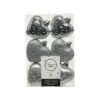 6 Addobbi Natalizi Cuore Glitter Argento -Offerte Natale Negozio 0056936 6 addobbi natalizi cuore glitter argento