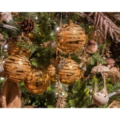 Pallina Natalizia 80mm Infrangibile Oro Con Decorazione -Offerte Natale Negozio 0057062 pallina natalizia 80mm infrangibile oro con decorazione