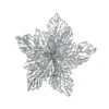 Addobbo Floreale Stella Di Natale 23,5cm Argento