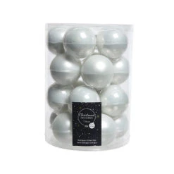 20 Palline Natalizie 60mm In Vetro Bianche