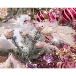 Addobbo Natalizio Uccellino Glitter Rosa -Offerte Natale Negozio 0057362 addobbo natalizio uccellino glitter rosa