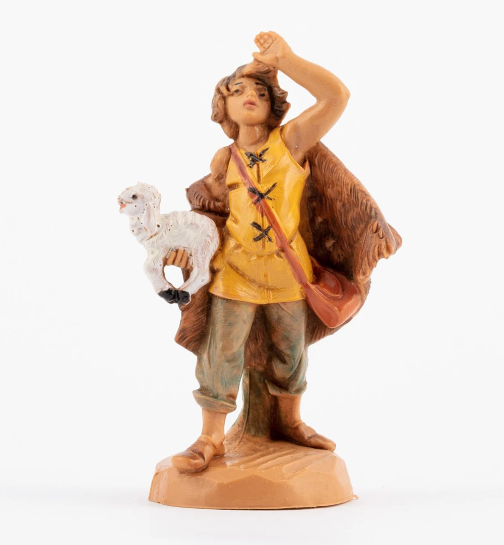 Pastore Con Pecora In Braccio Per Presepe 6,5cm 3 Pastore Con Pecora In Braccio Per Presepe 6,5cm