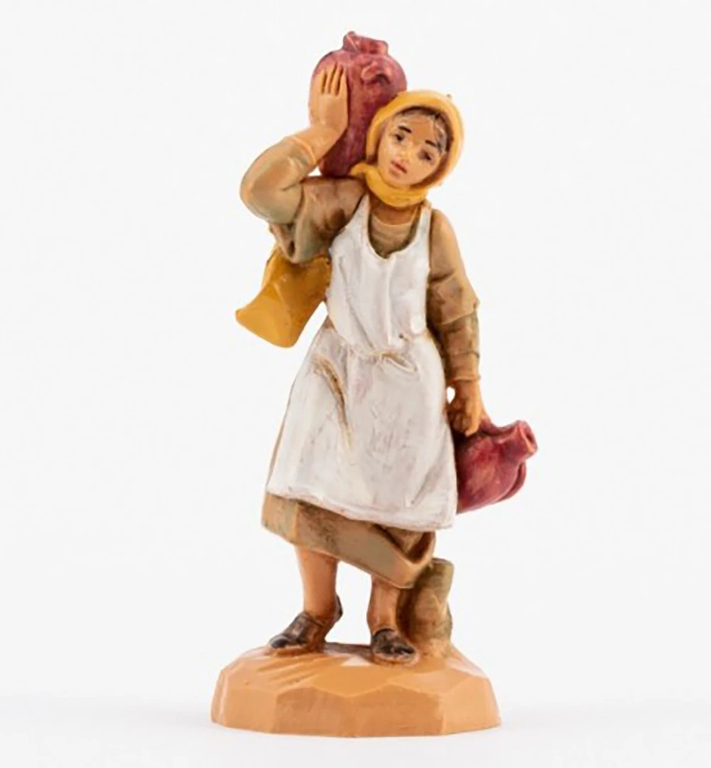 Pastorella Con Brocche Per Presepe 6,5cm 3 Pastorella Con Brocche Per Presepe 6,5cm