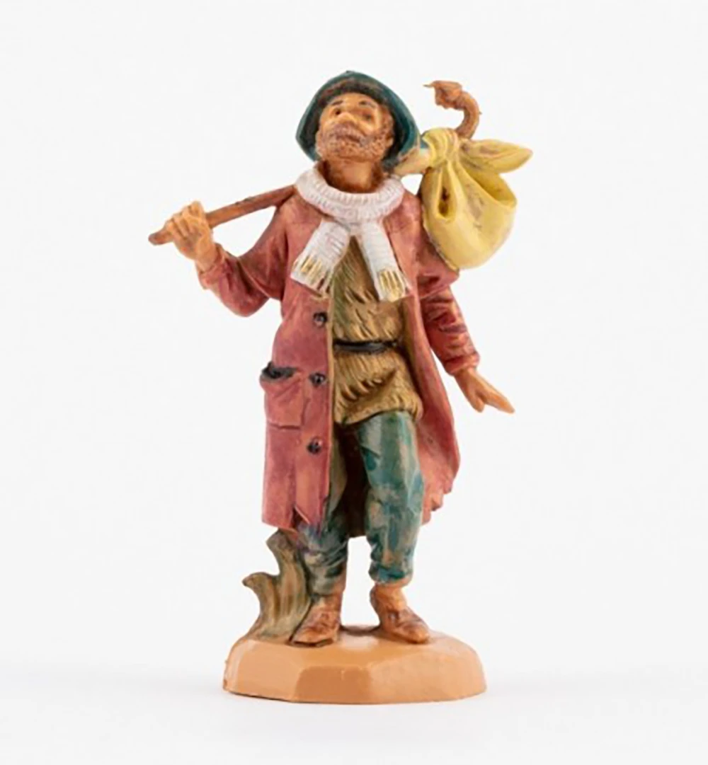 Pastore Con Fardello Per Presepe 6,5cm 3 Pastore Con Fardello Per Presepe 6,5cm