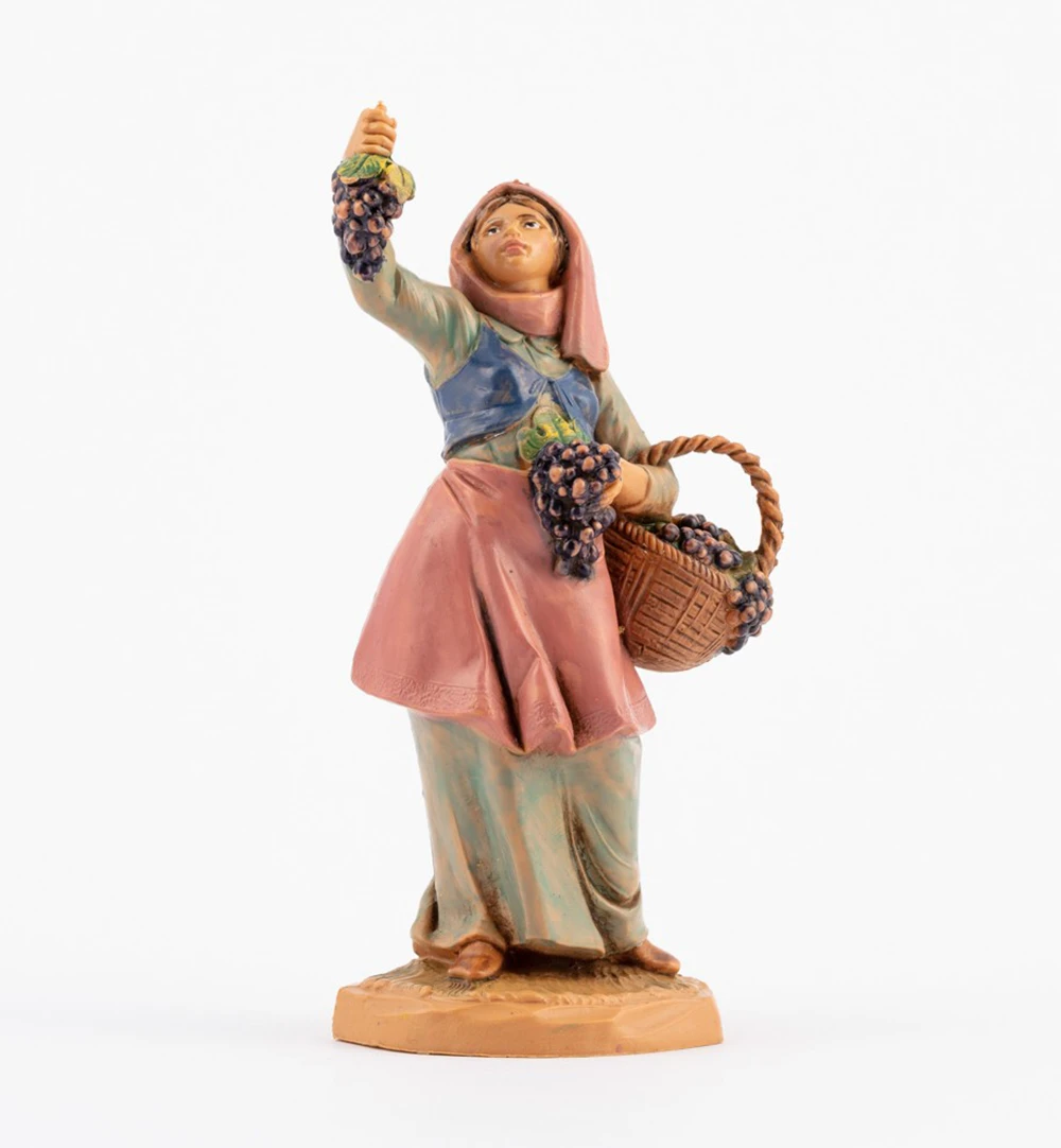 Pastorella Con Uva Per Presepe 12cm 3 Pastorella Con Uva Per Presepe 12cm