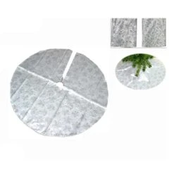 Copri Base Albero Di Natale Con Decorazioni 120cm Bianco