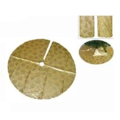 Copri Base Albero Di Natale Con Decorazioni 120cm Oro