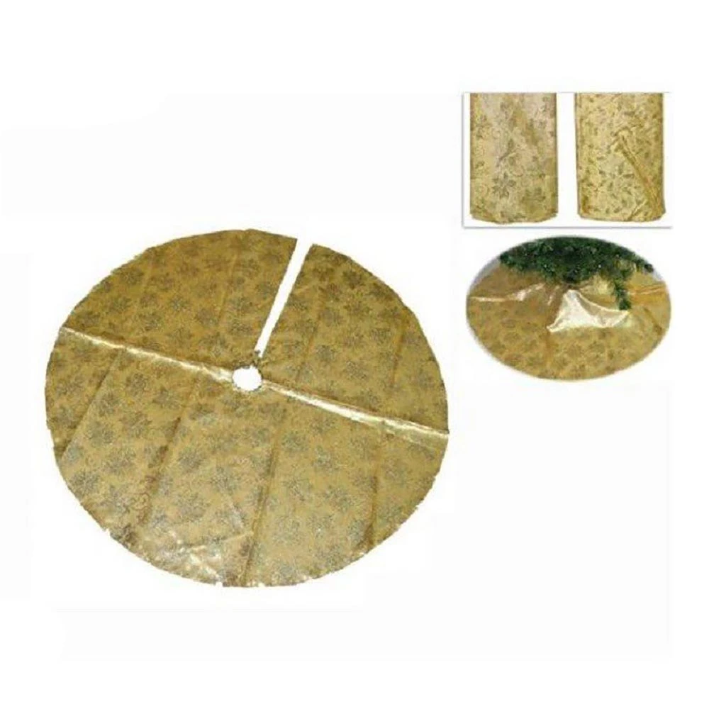 Copri Base Albero Di Natale Con Decorazioni 120cm Oro 3 Copri Base Albero Di Natale Con Decorazioni 120cm Oro