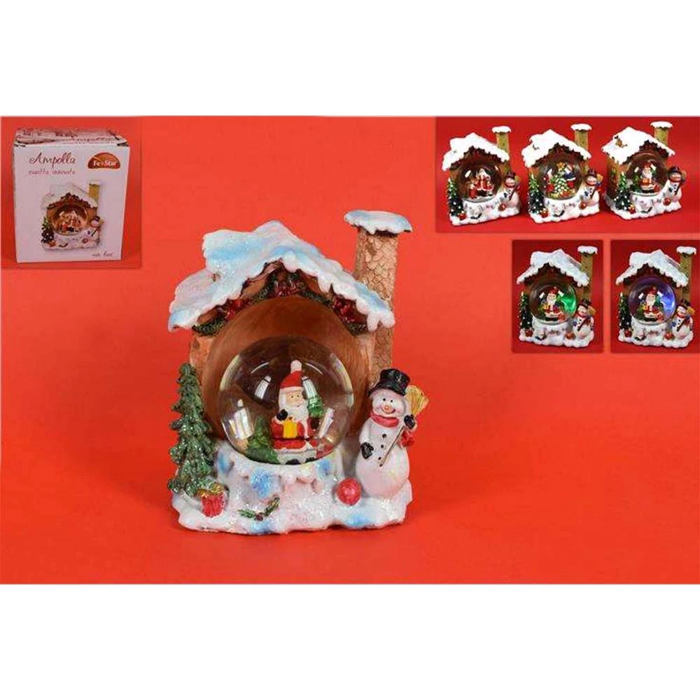 Ampolla Casetta Natalizia Con Luce 12,5cm 3 Ampolla Casetta Natalizia Con Luce 12,5cm