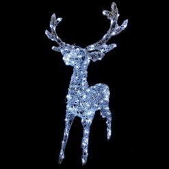 Renna 3D In Acrilico 160 LED Luce Fredda 110 Cm