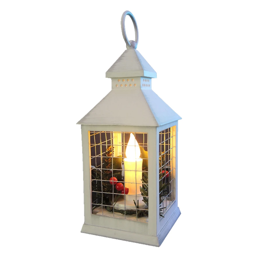 Lanterna Bianco Anticato Con Candela LED E Decorazioni Natalizie A Batteria 24 Cm 3 Lanterna Bianco Anticato Con Candela LED E Decorazioni Natalizie A Batteria 24 Cm