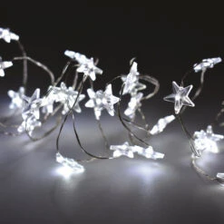 Catena Luminosa Con 50 Stelline Trasparenti Nano LED A Batteria