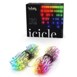Twinkly Icicle Tenda 190 Led Multicolore RGB Con Cavo Trasparente