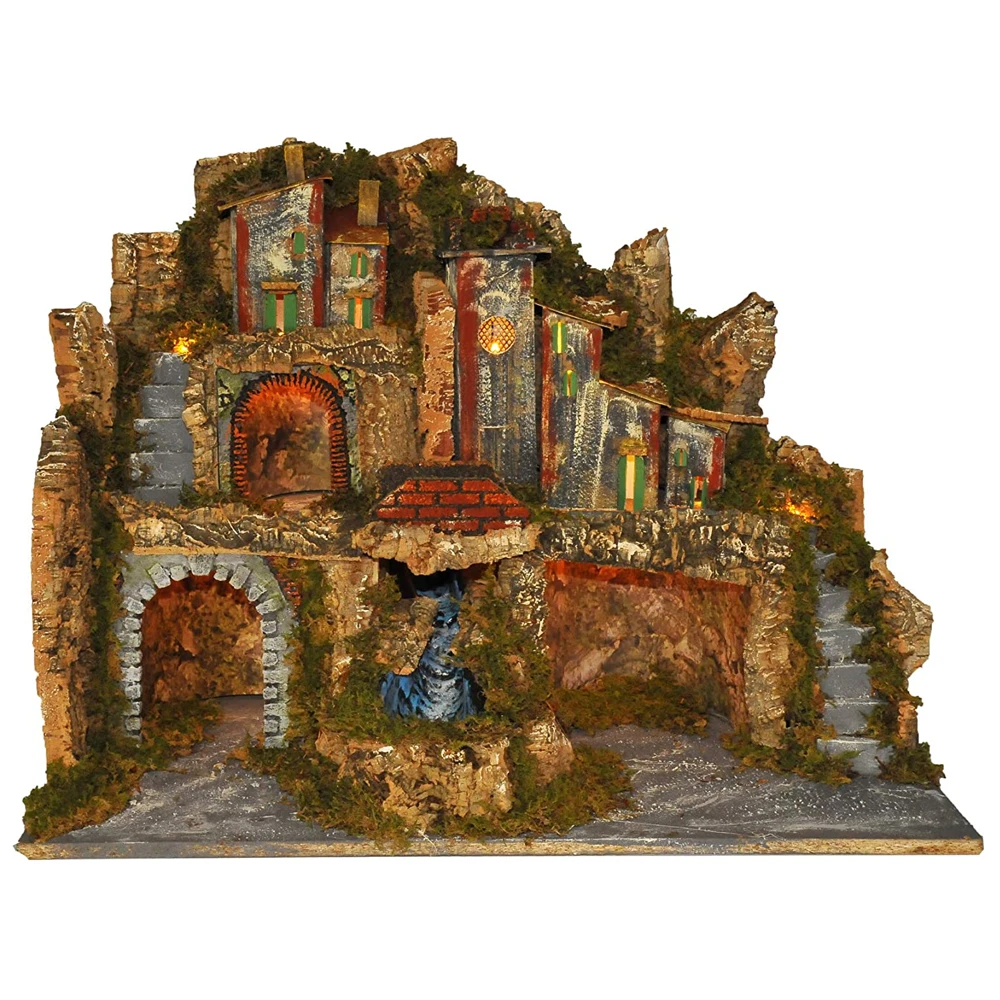 Presepe Con Luci E Cascata Ad Acqua C/ Pompa 60x34x44 Cm 4 Presepe Con Luci E Cascata Ad Acqua C/ Pompa 60x34x44 Cm - immagine 2