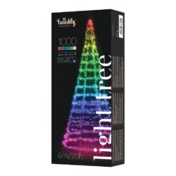 Twinkly Light Tree Albero Luminoso Smart Con 1000 LED RGBW Integrati, 6 Metri, Controllabile Via App