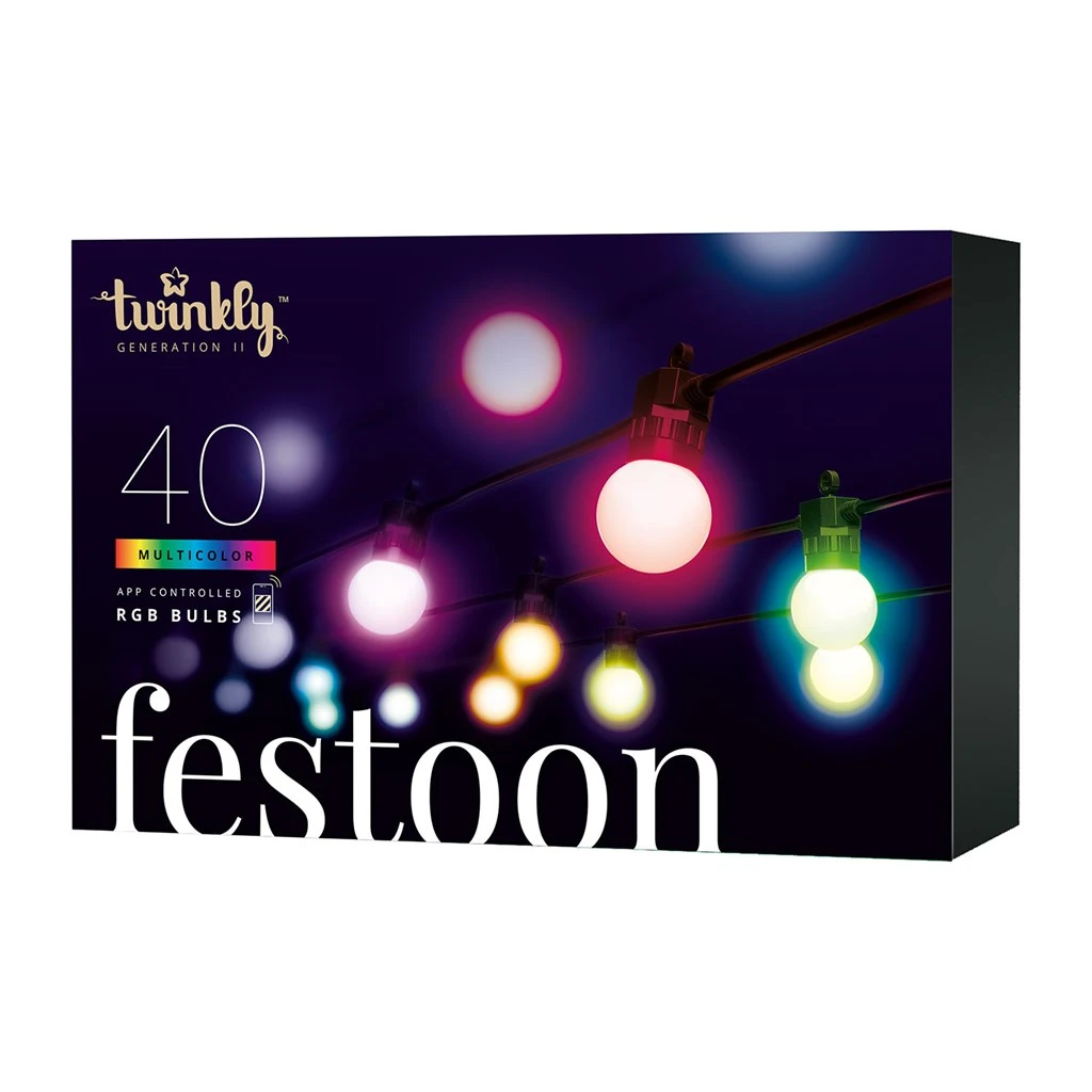 Twinkly Festoon Catena Luminosa Di 40 Sfere RGB Per Esterno, 20 Metri 3 Twinkly Festoon Catena Luminosa Di 40 Sfere RGB Per Esterno, 20 Metri