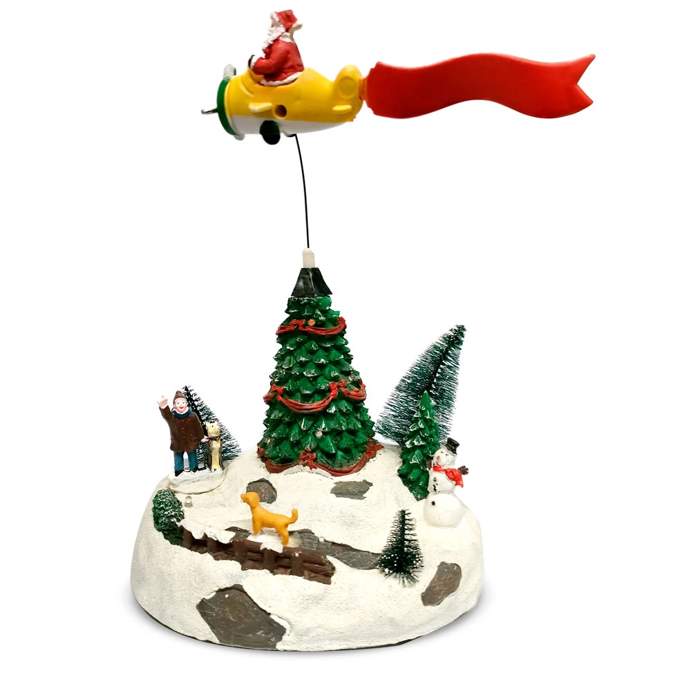 Scenario Natalizio Babbo Natale E Aereo Con Luci E Suoni 4 Scenario Natalizio Babbo Natale E Aereo Con Luci E Suoni - immagine 2