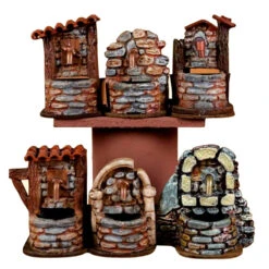 Fontana Con Pompa In Resina Per Presepe 9x7x10 Cm