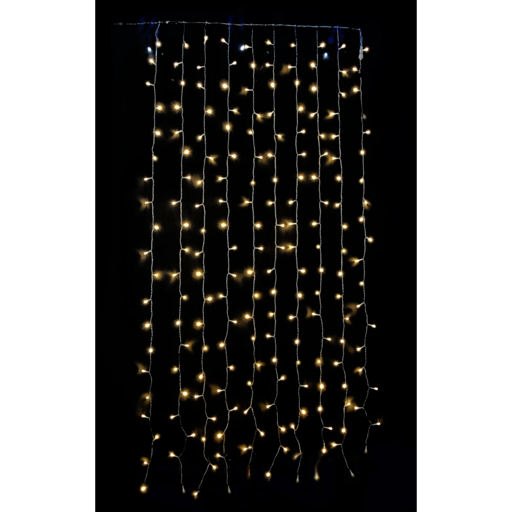 Prequ Tenda Luminosa A Cascata, 200 Led, 1x2 Metri, Luce Calda 4 Prequ Tenda Luminosa A Cascata, 200 Led, 1x2 Metri, Luce Calda - immagine 2