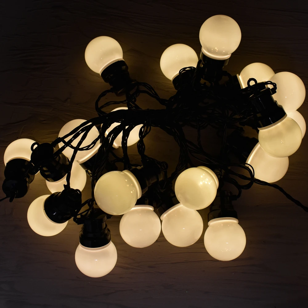 Prequ Catena Luminosa 20 Sfere Opache. 80 Led Bianco Caldo, Luce Fissa, Prolungabile, IP44 3 Prequ Catena Luminosa 20 Sfere Opache. 80 Led Bianco Caldo, Luce Fissa, Prolungabile, IP44