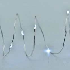 Prequ Catena Luminosa, 20 Nano Led, 1,9 Metri, Luce Fredda, Luce Fissa, Cavo Modellabile, A Batteria