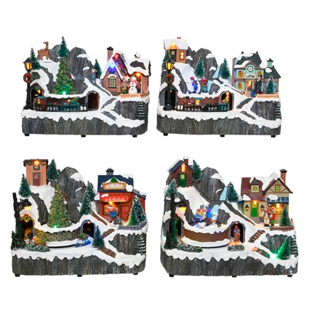 Villaggio Natalizio Con Luci A LED Suoni E Movimenti 3 Villaggio Natalizio Con Luci A LED Suoni E Movimenti