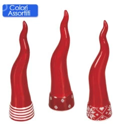 Villa D'Este Corno Portafortuna Di Natale In Ceramica